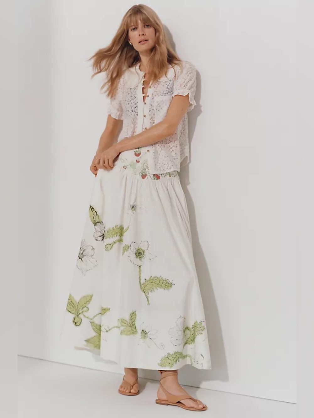 Swan Gossip x Anthropologie Basque-Waist Maxi Skirt Size 6